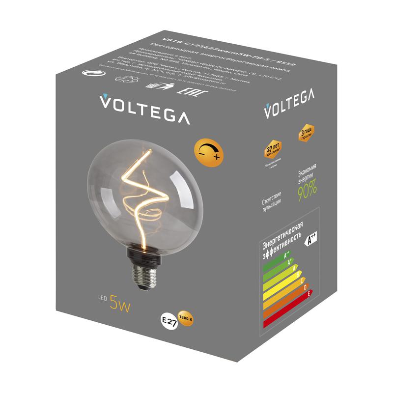 Лампа светодиодная филаментная Loft 271 G125 5Вт 1800К E27 DIM Voltega 8559