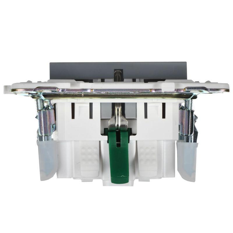 Розетка SKANDY 16А с заземл. защ. шторки безвинт. крепл. SK-R06Gr сер. IEK SK-R14-16-1-K03