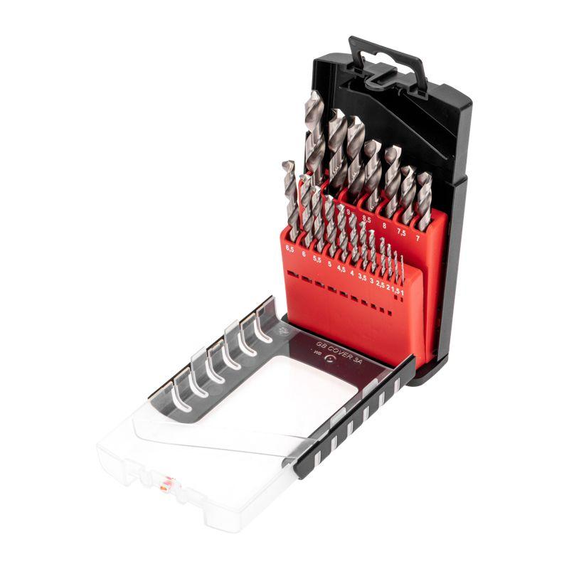 Набор сверл по металлу 1-10мм (через 0.5мм) Р6М5 цилиндрический хвостовик 19шт Kranz KR-91-0635