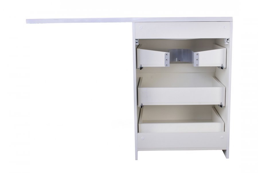 Тумба напольная "Даллас 130", 3 ящ., Люкс белая, PLUS