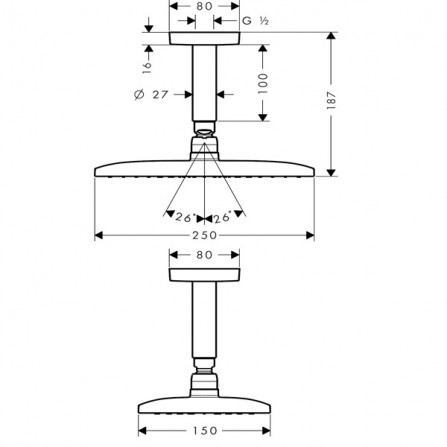 Верхний душ Hansgrohe PuraVida 27383000