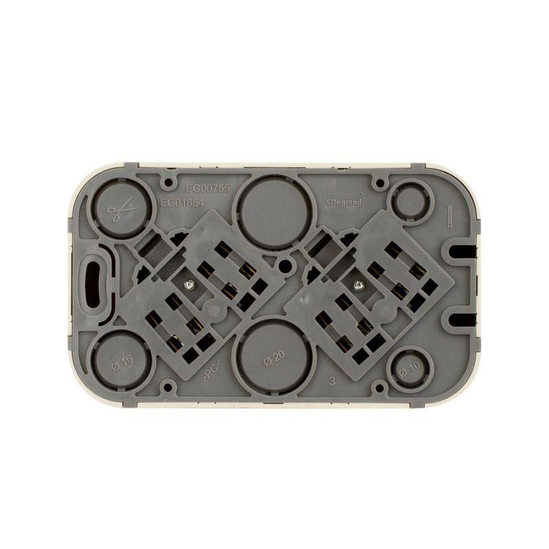 Розетка 2-м ОП Quteo 16А IP20 250В 2х2P+E с заземл. защ. шторки сл. кость IEK 782267