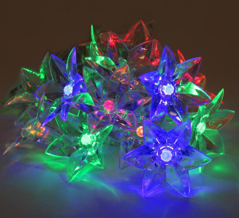 Гирлянда светодиодная "Нить Цветы" 3м 15LED 8 режимов 220В IP20 мультиколор ЭРА Б0041896