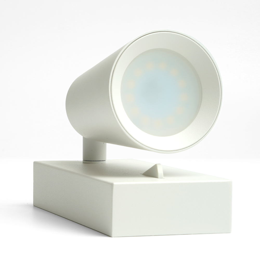 Светильник ДБО GU10 без лампы наклонный с выключателем белый