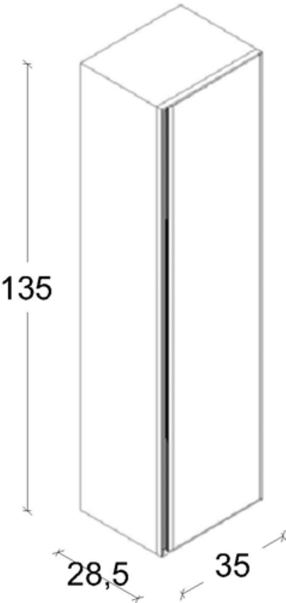 QUATRO пенал CASHMERE профиль MATT GOLD