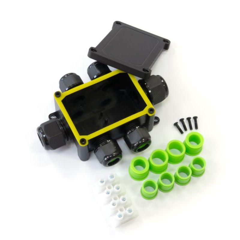 Коробка распределительная ОП 135х96х42 6-вводная IP68 ПА66 40А 450В d5-14мм черн. Промрукав PR08.13151