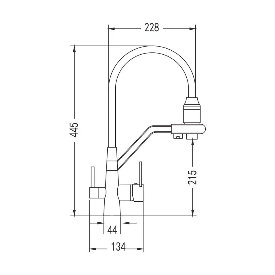 Смеситель для кухни Rose R558H, черный