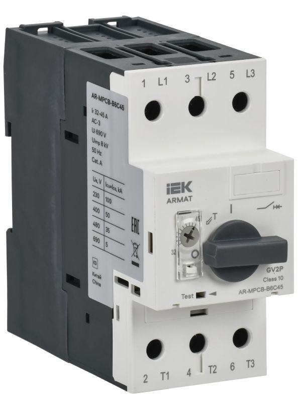 Выключатель автоматический защиты двигателя B6 GV2P 32-45А ARMAT IEK AR-MPCB-B6C45