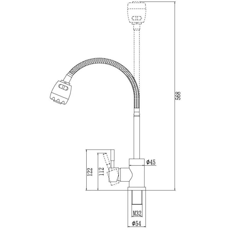 Смеситель для кухни с гибким изливом Savol S-SUS3002-1, сатин