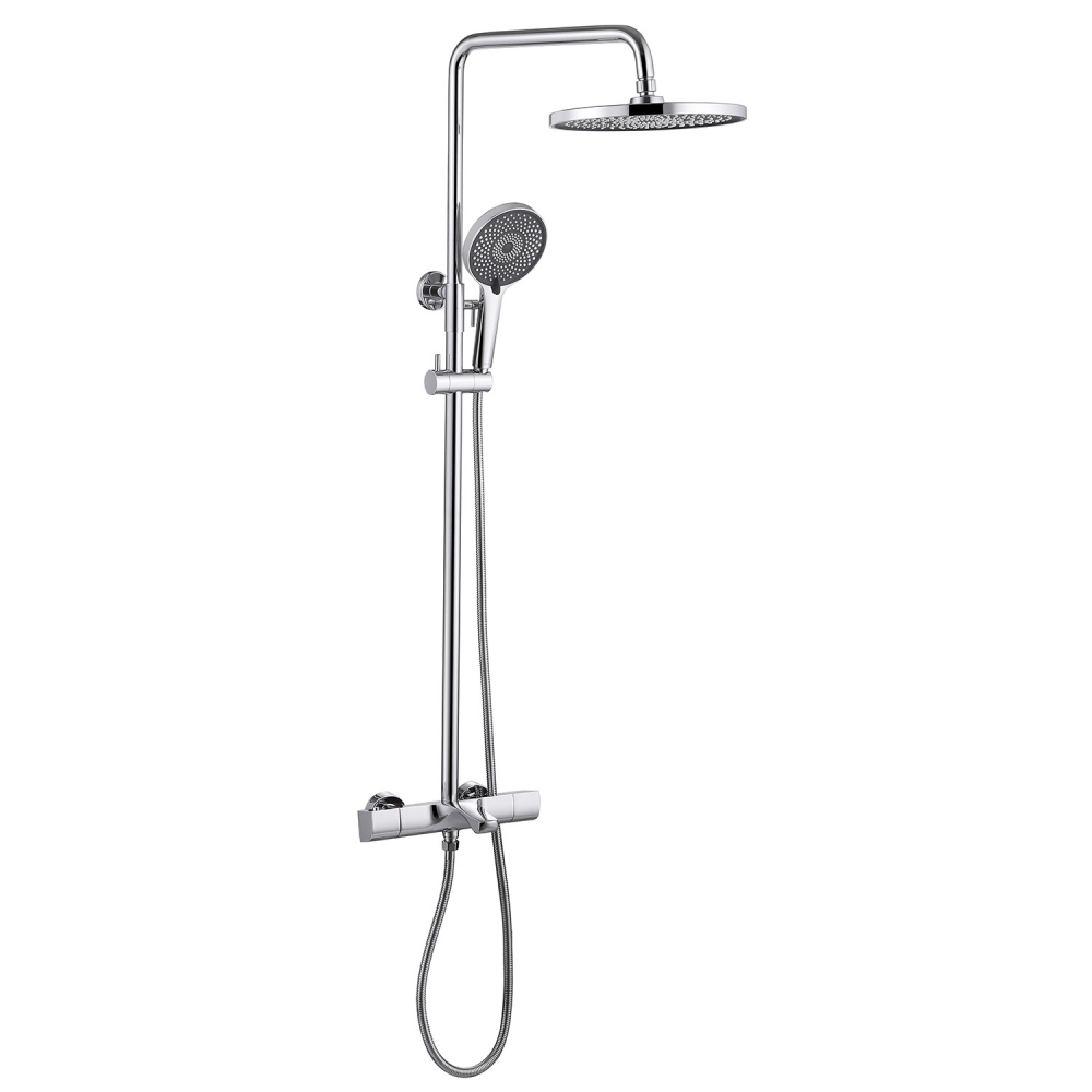 Душевая стойка ABBER Thermostat AF8516L с термостатом и изливом, хром