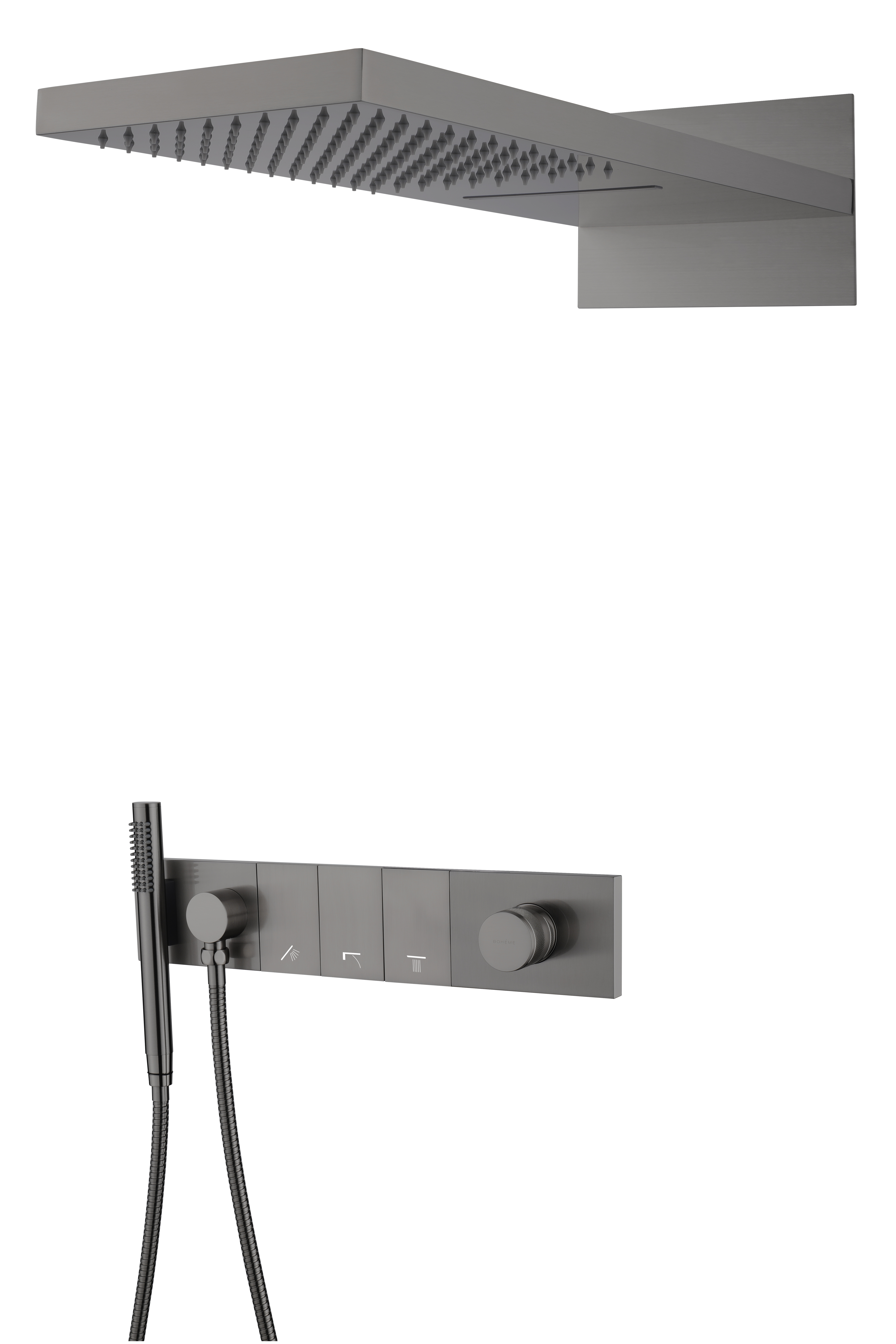 Встроенная душевая система  ZODIAC с термостатом, трехпозиционная MATT WHITE