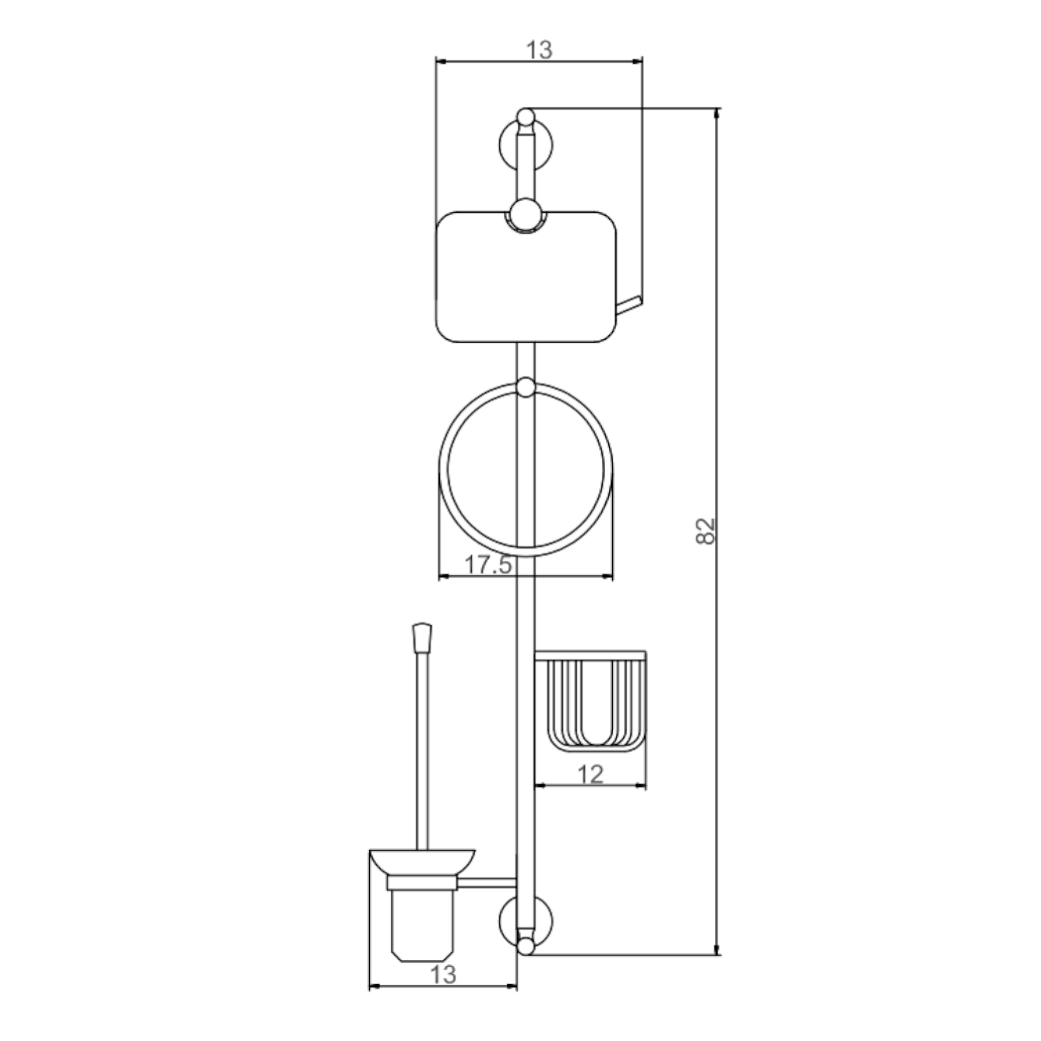 Настенная стойка Savol S-00C01, хром