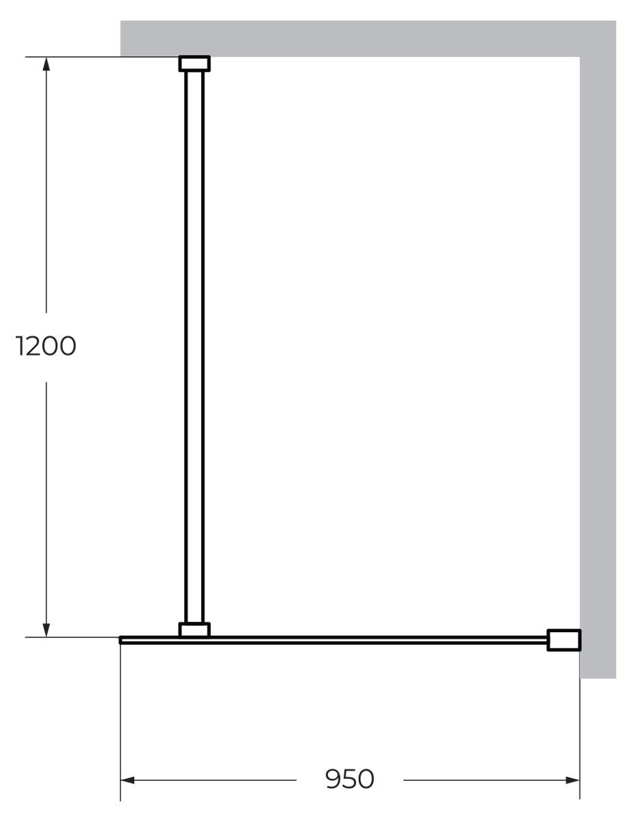 Душевая перегородка CEZARES LIBERTA-L-1-95-120-C-Cr