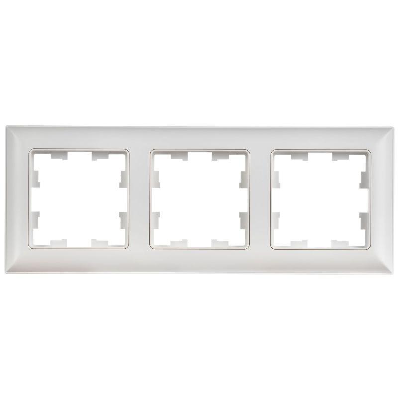 Рамка 3-м BRITE РУ-3-БрАБ арктич. бел./бел. IEK BR-M32-12-K91