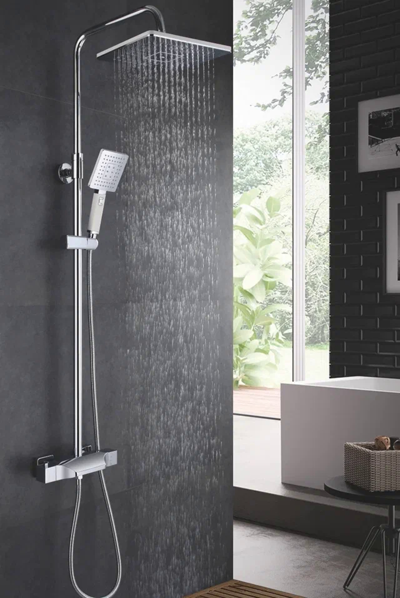 Душевая система с термостатом Rose R3736, хром