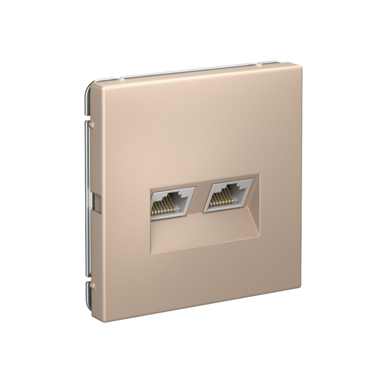 Розетка компьютерная 2-м ArtGallery RJ45 + RJ45 кат.5E механизм песочн. SE GAL001285