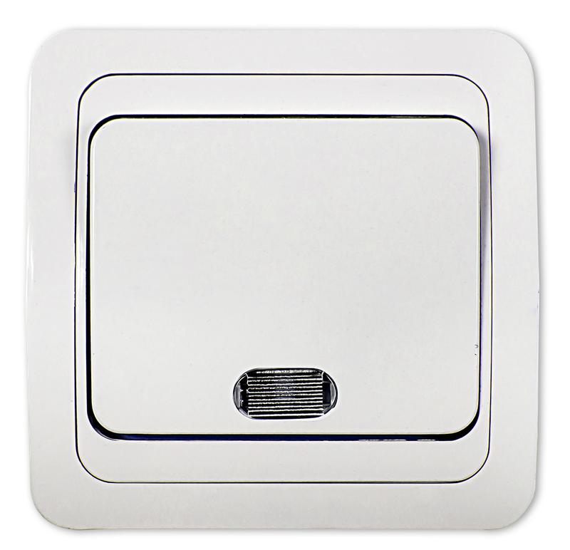 Выключатель 1-кл. СП Classico 2121 10А IP20 с подсветкой бел. ASD / IN HOME 4680005959853