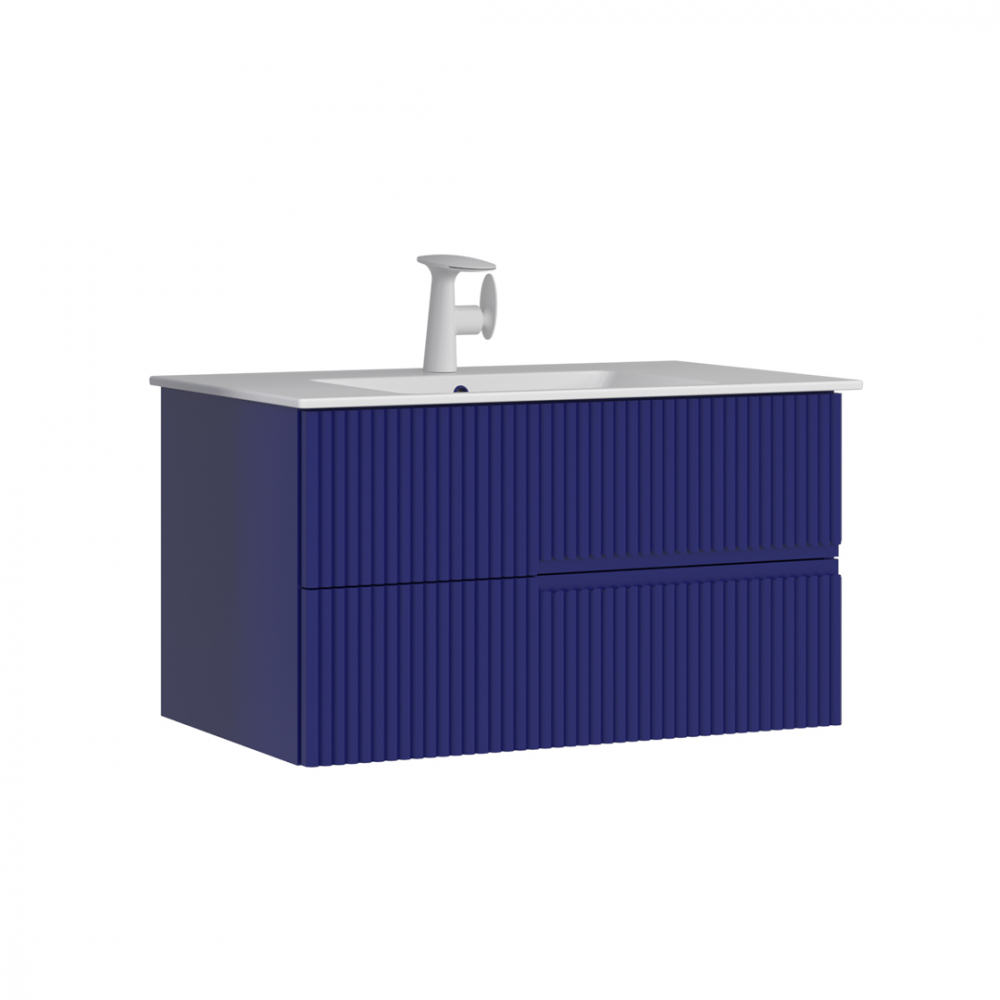 Тумба с раковиной ORKA Moonlight 90 подвесная, синий матовый