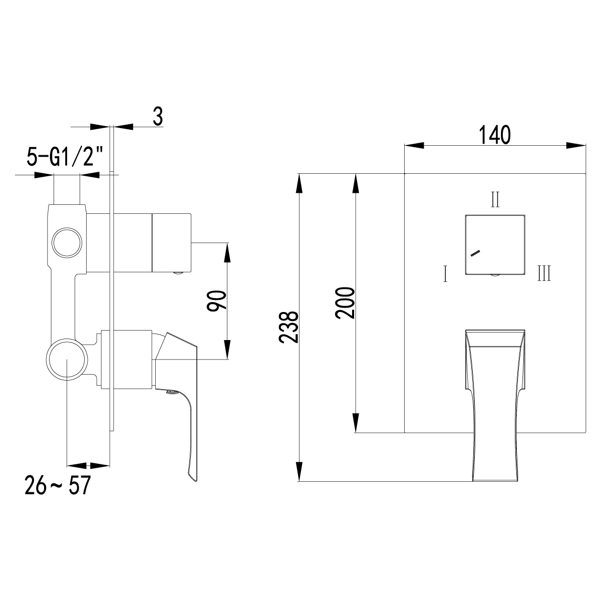 Смеситель для ванны с душем Lemark Unit (LM4528C)