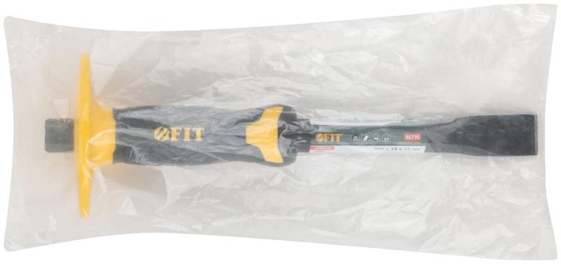 Зубило с пластиковым прорезиненным протектором 300х18х25мм профи FIT 46790