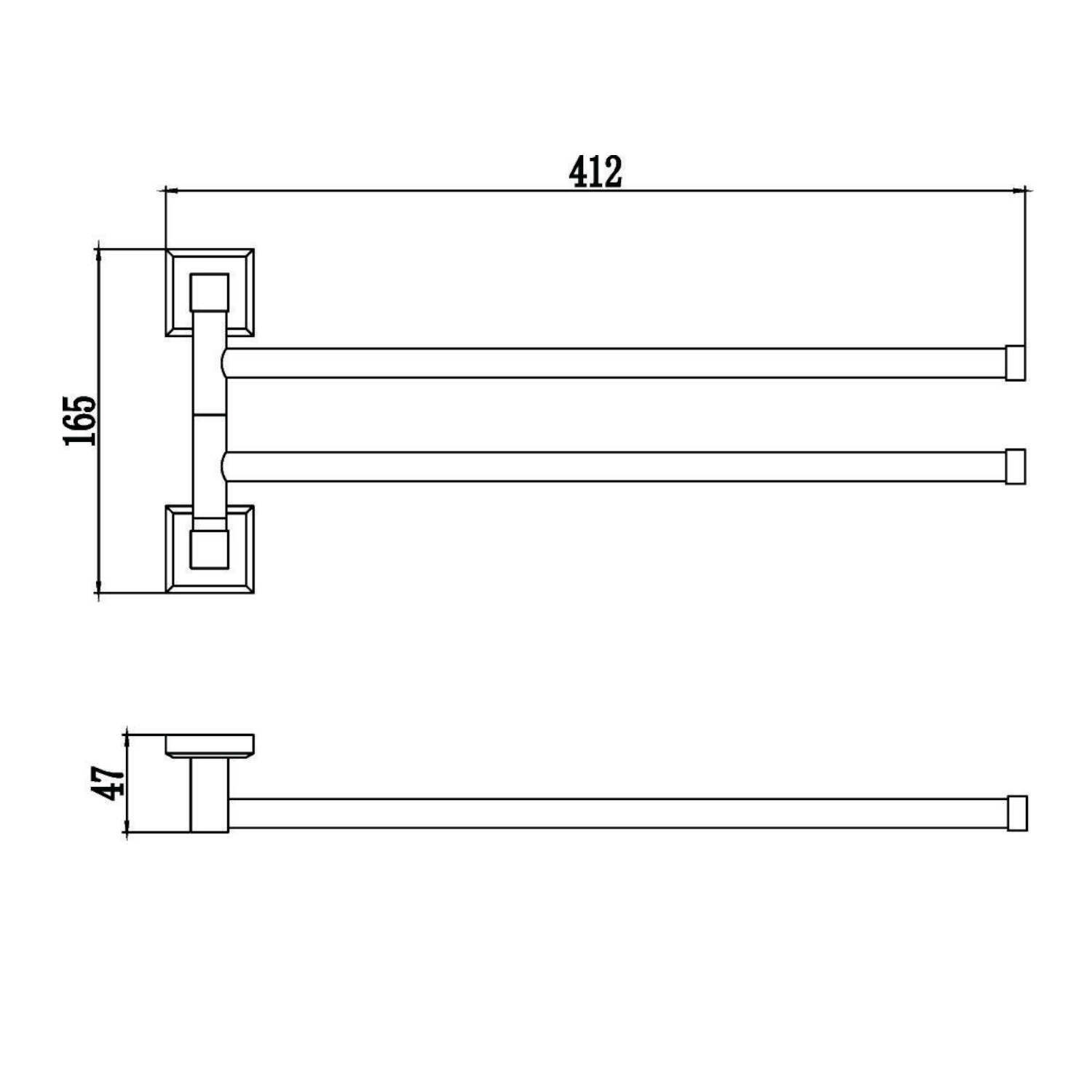 Полотенцедержатель Savol S-009502, хром