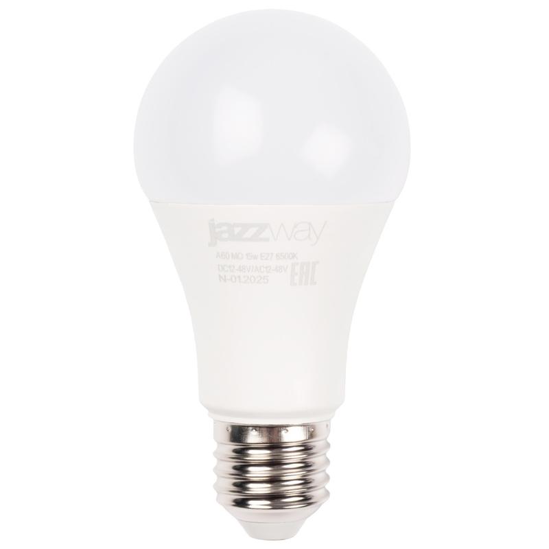 Лампа светодиодная низковольтная PLED-A60 MO 15Вт 6500К холод. бел. E27 12-48В AC/DC Pro JazzWay 5050594