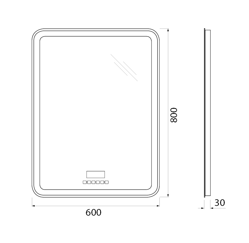 Зеркало BelBagno SPC-MAR-600-800-LED-TCH-RAD