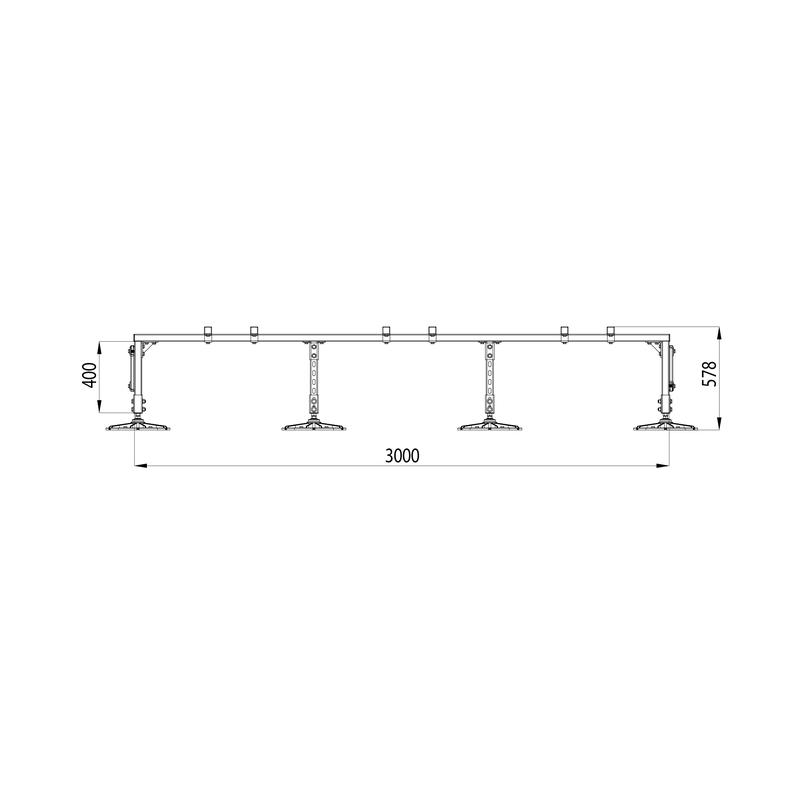 Конструкция опорная для установки оборудования TECHNORAPTOR FOOT 3000х1200 тип 1 HD КМ TR0261