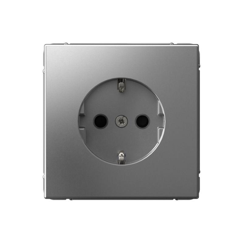 Розетка ArtGallery 16А с заземл. со шторками быстрозажим. клем. механизм сталь SE GAL000945S