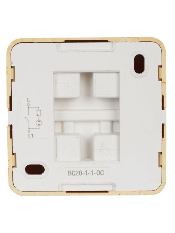 Выключатель 1-кл. ОП Октава 10А IP20 ВС20-1-1-ОС с индикацией сосна GENERICA EVO11-K03-10-DC