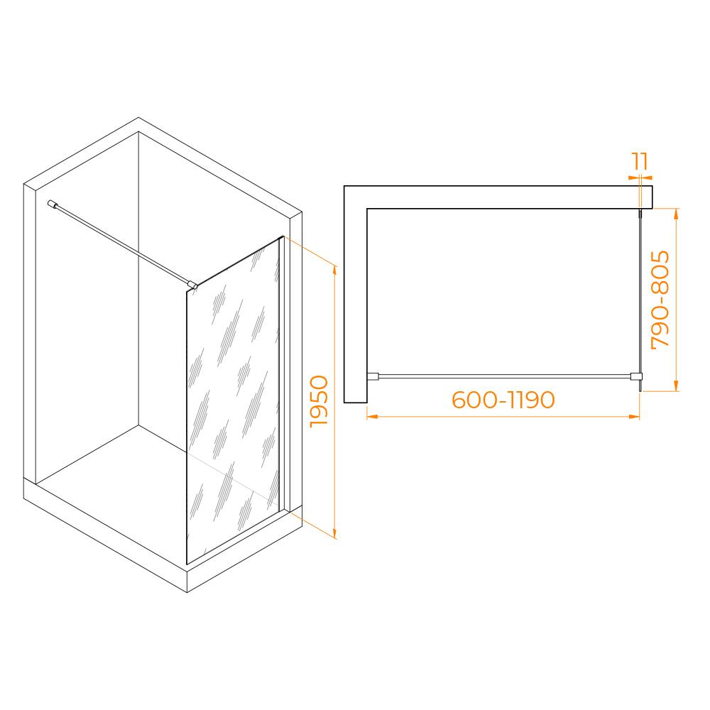 Душевая перегородка RGW WA-002, 35100208-11