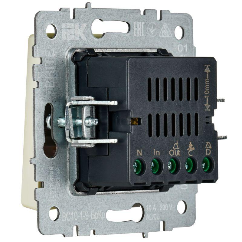 Кнопка звонка BRITE 10А ВС10-1-9-БрКр для отелей с индик. механизм беж. IEK BR-V14-2-10-K10