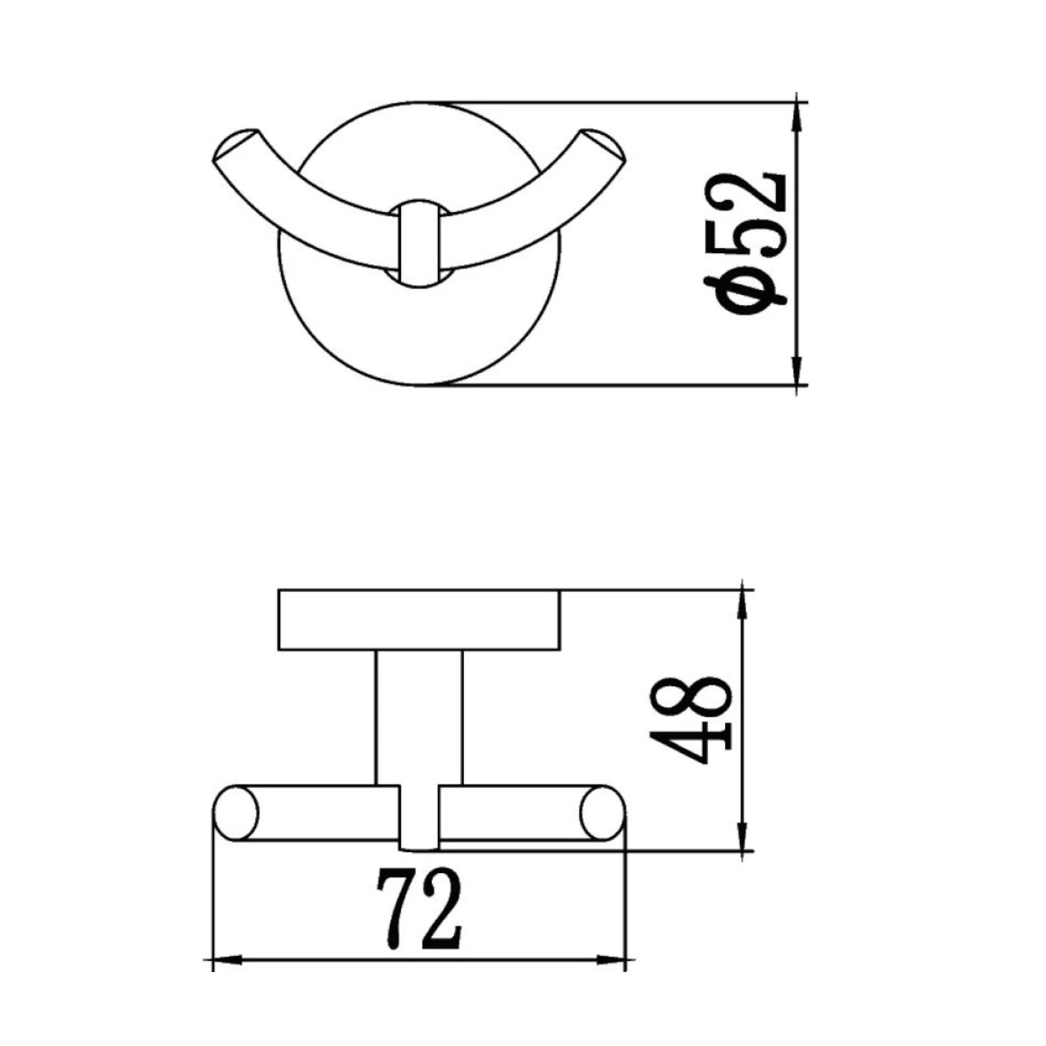 Крючок для ванной комнаты Savol S-008754, хром