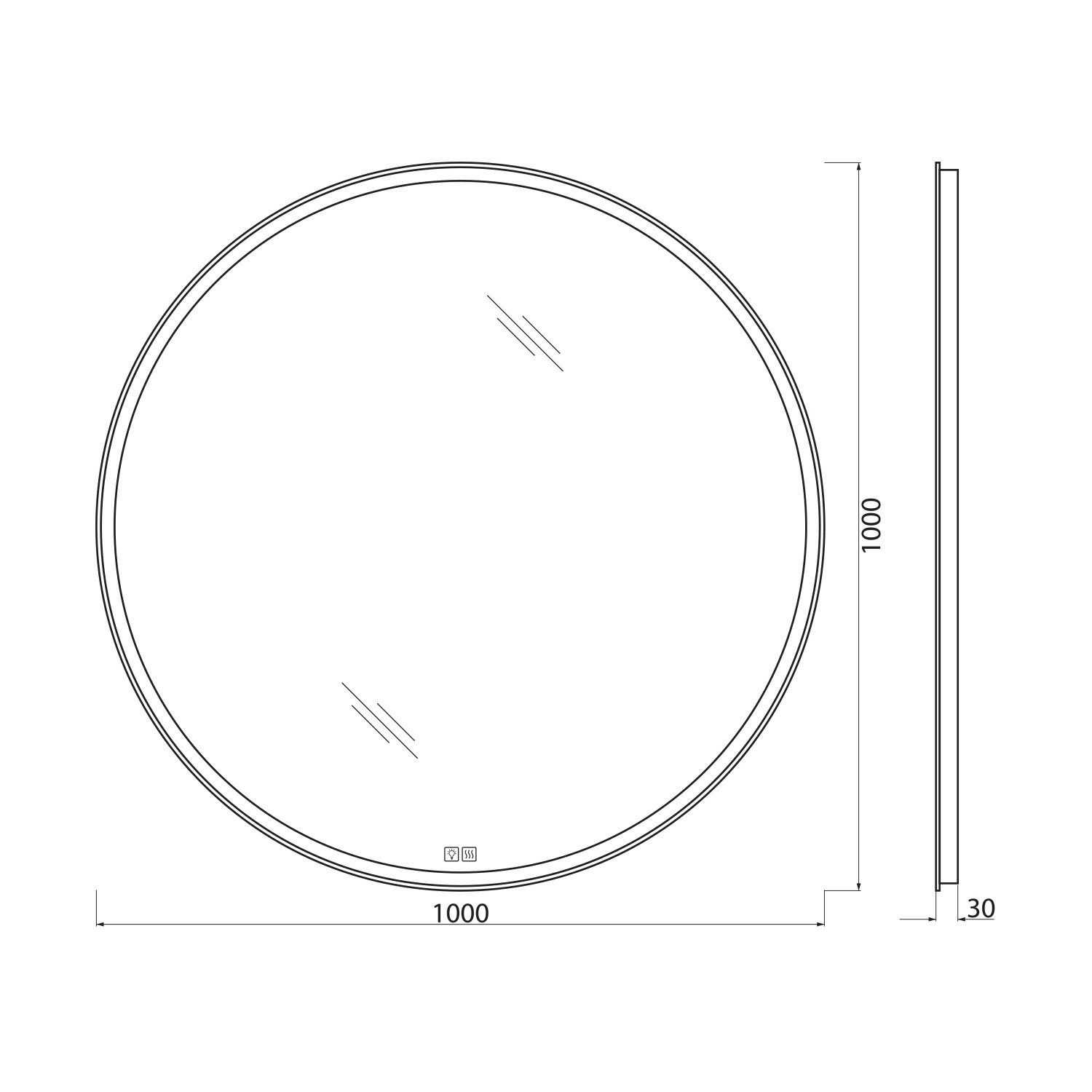 Зеркало BelBagno SPC-RNG-1000-LED-TCH-WARM