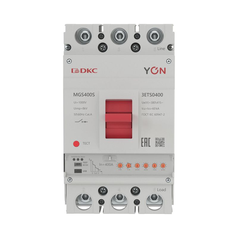 Выключатель автоматический в литом корпусе MGS400S 3P 160-400А 60кА с электронным расцепителем ETS YON MGS400S-3ETS0400