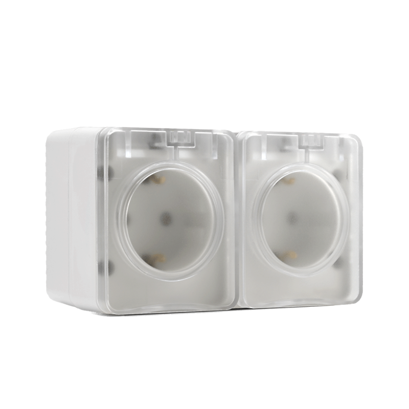 Розетка 2-м ОП AtlasDesign PROFI 16А IP54 заземл. защ. шторки бел. SE ATN540126