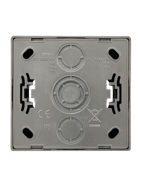 Розетка 1-м ОП LETO с заземл. ПБТ платина LEZARD 752-3500-122B