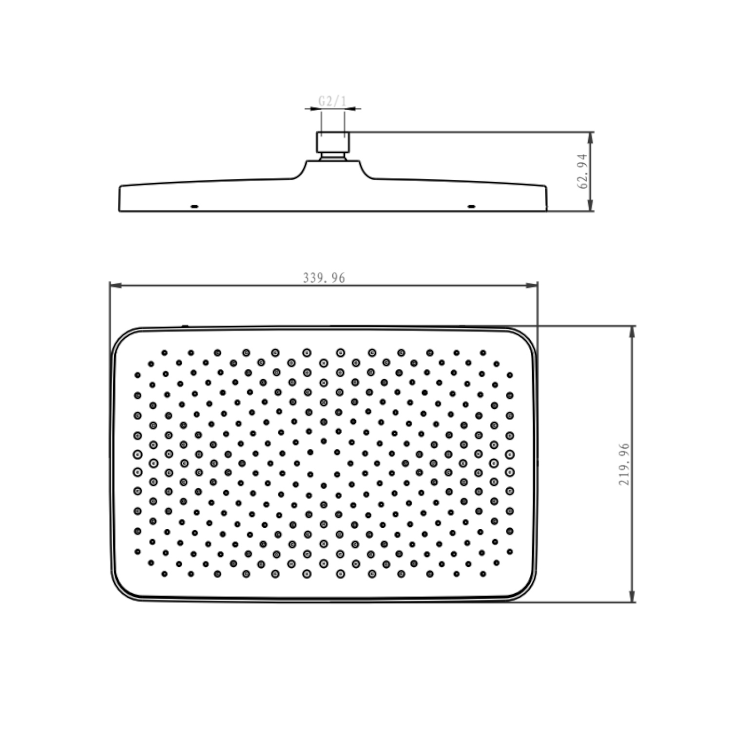 Верхний душ Raglo R451.52.06, черный