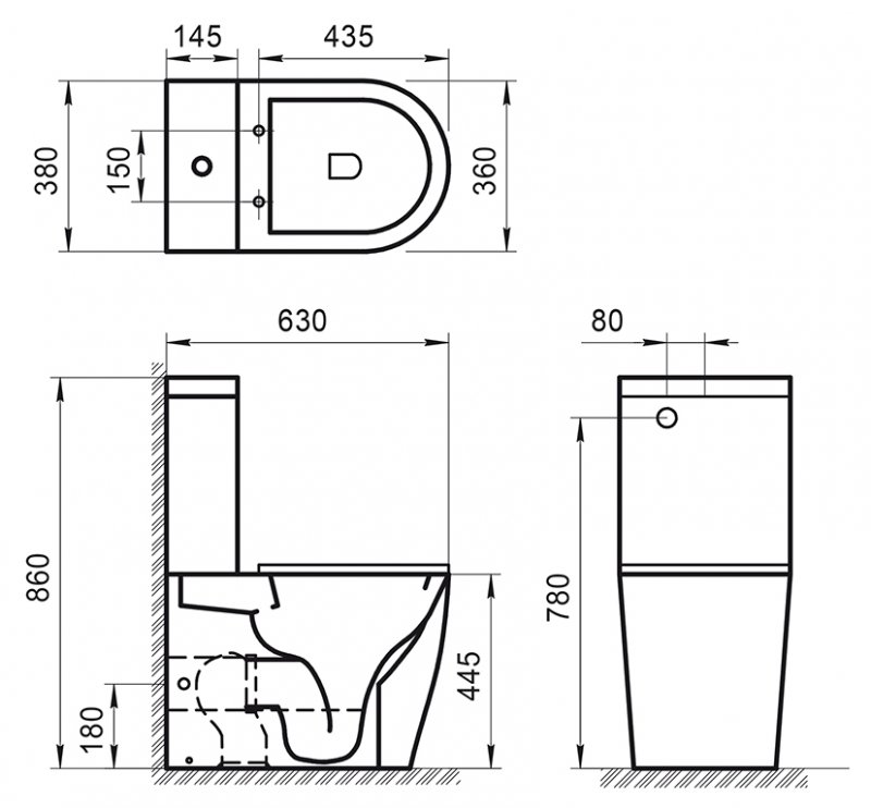 Чаша напольного унитаза BelBagno ETNA BB2157CPR