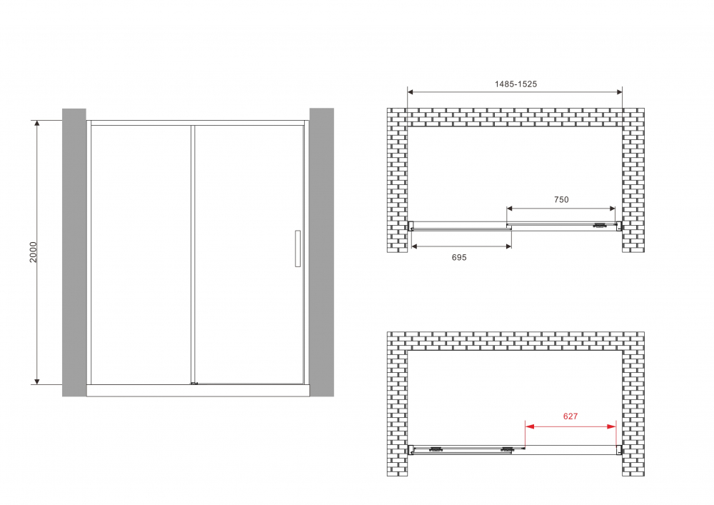 Душевая дверь ABBER Komfort AG93150