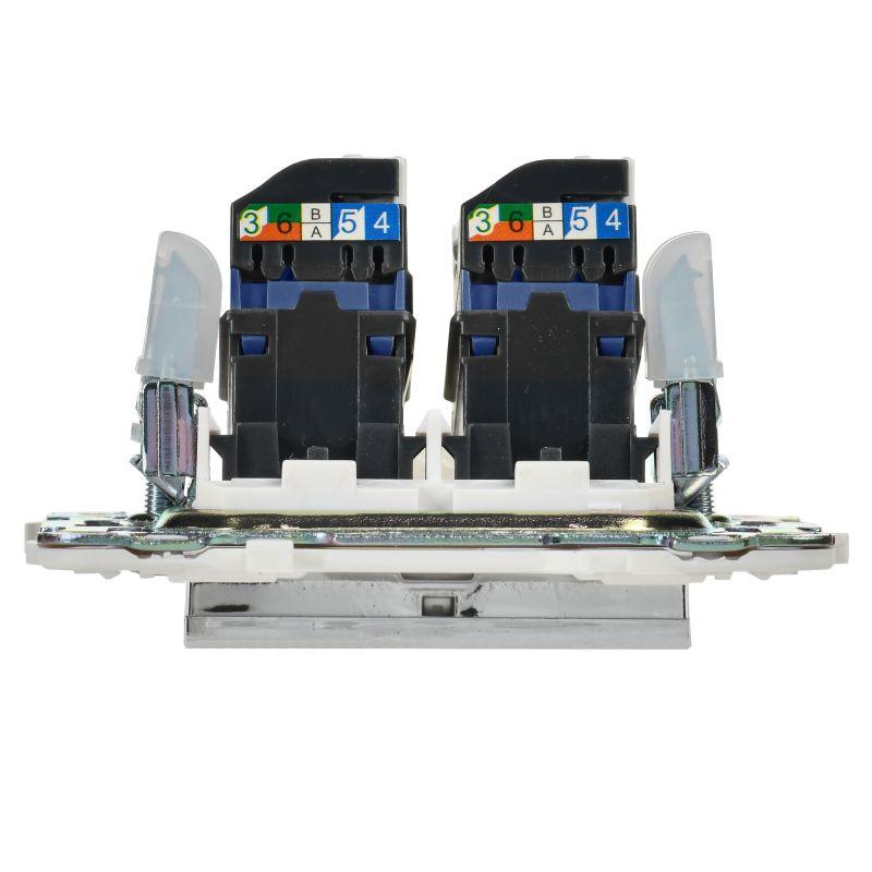 Розетка компьютерная двойн. RJ45 кат.6 SKANDY SK-K04N никель IEK SK-K20-2-K50