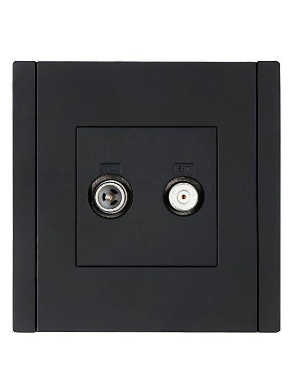 Розетка 2-м TV+SAT FORTE&PIANO FP138 черн. IEK FP-AF20-O-K02
