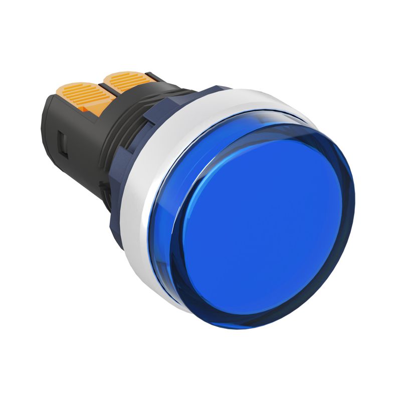 Индикатор сигнальный со встроен. диодом 220В зажим Plug-In алюм. син. DKC M22L-F220BAP