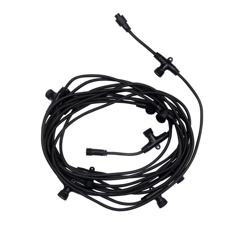 Гирлянда светодиодная "Тающие сосульки" 10штх100см шаг 100см 960LED тепл. бел. 24В IP65 соединяемая каучук черн. Neon-Night 256-422