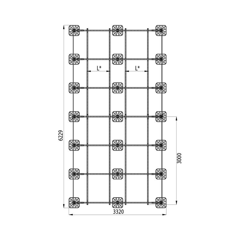 Конструкция опорная для установки оборудования TECHNORAPTOR FOOT 3000х6000 тип 1 HD КМ TR0264