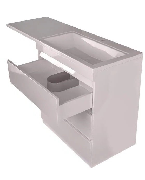Тумба напольная "Даллас 140", 3 ящика, Люкс белая