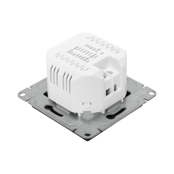 Розетка СП Эпика USB-A+С механизм черн. EKF UP1-SOB-USBA+USBC