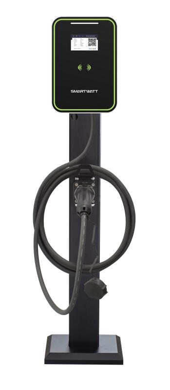 Станция зарядная для электромобилей EVC 22кВт OCPP 1.6J 3ф 380В 32А переменный ток кабель 5м TPU GBT IP55 коммерческая SmartWatt 4512020470015