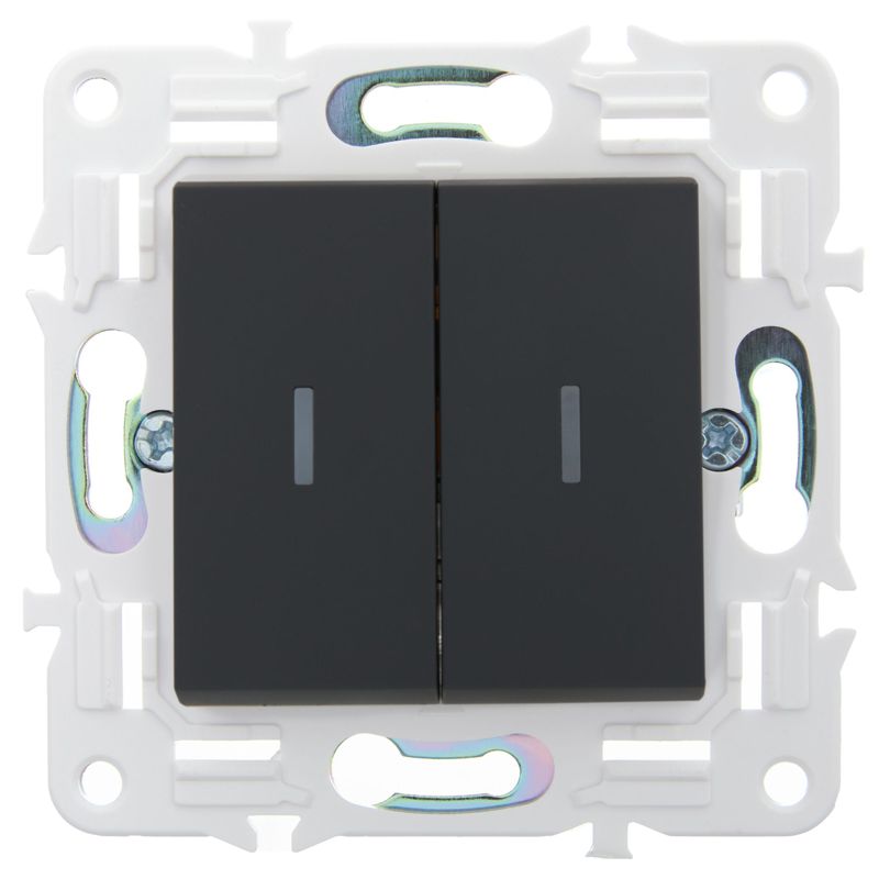 Выключатель 2-кл. SKANDY 10А SK-V04G графит IEK SK-V20-0-10-K53