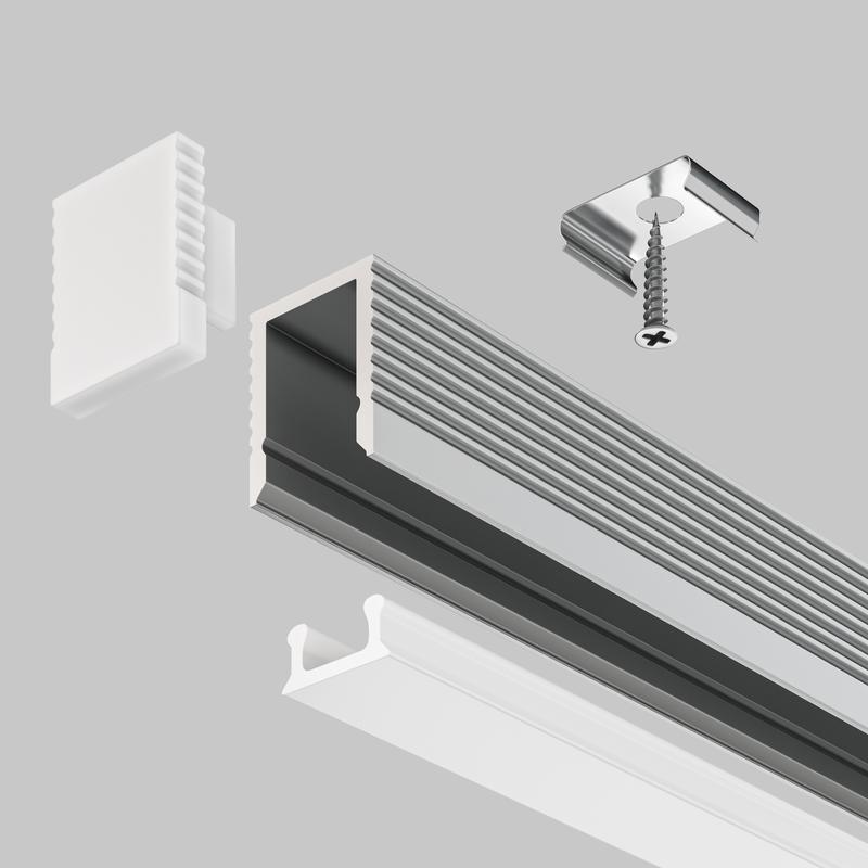 Профиль накладной 08х09 алюм. Maytoni ALM-0809-S-2M